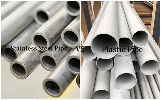 Tuyaux en acier inoxydable ou tuyaux en plastique